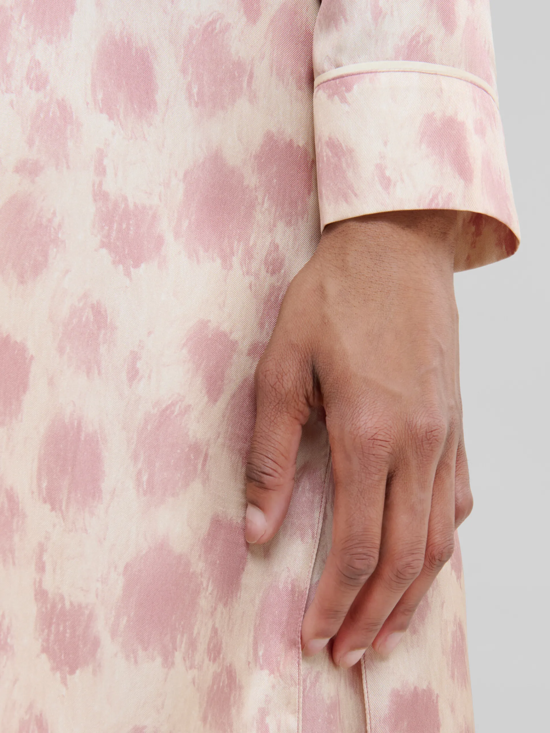 Dresses>Marni Antique Pink Silk Midi Dress With Crayon Leopard Print ANTIQUEROSE