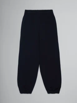 Kids>Marni Balck Fleece Baggy Trousers With Logo BLACK
