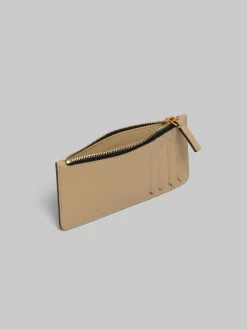Wallets & Small Leather Goods>Marni Beige Leather Card Case NOMAD/BEIGE