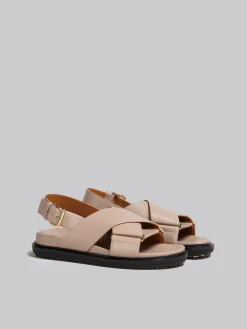 Slides & Sandals | Fussbett>Marni Beige Leather Fussbett DESERTBEIGE