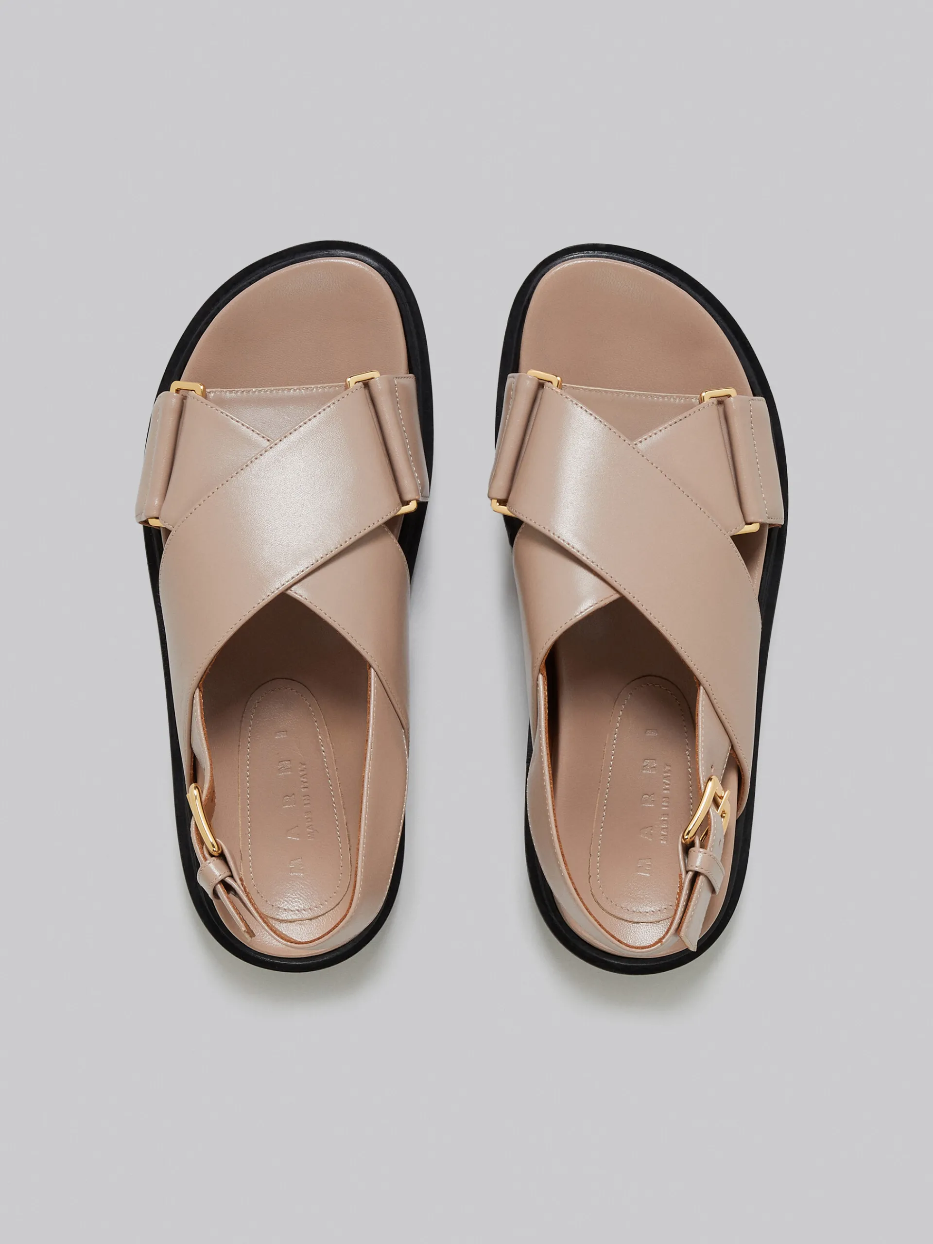 Slides & Sandals | Fussbett>Marni Beige Leather Fussbett DESERTBEIGE