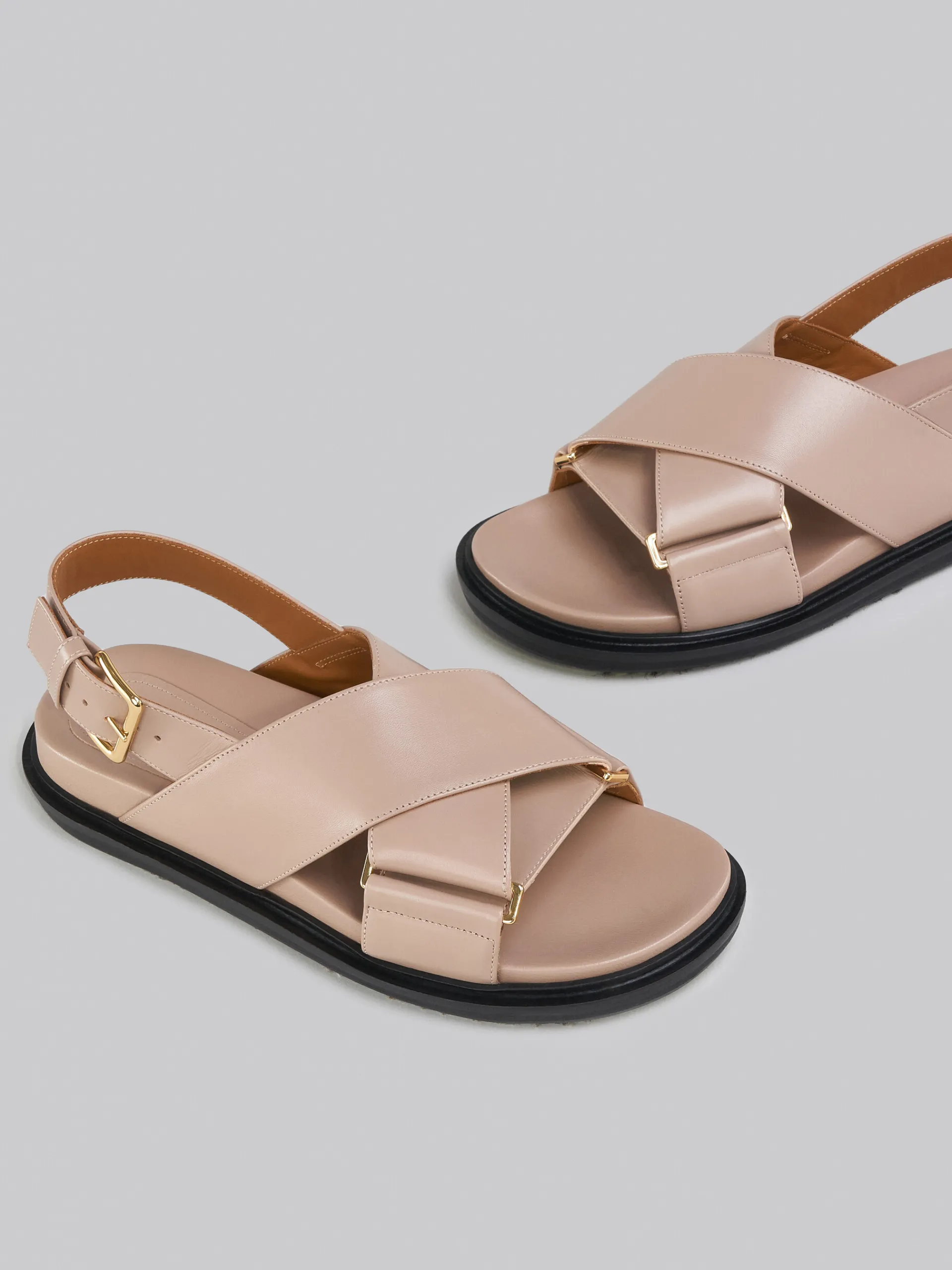 Slides & Sandals | Fussbett>Marni Beige Leather Fussbett DESERTBEIGE