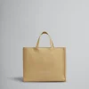 Tote Bags>Marni Beige Leather Museo Soft Tote Bag With Mending NOMAD/BEIGE