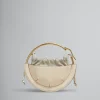 Handbags>Marni Beige Leather Small Tunnel Hobo Bag SOFT BEIGE/SOFT BEIGE