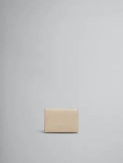 Wallets & Small Leather Goods>Marni Beige Leather Trifold Wallet With Mending SOFTBEIGE