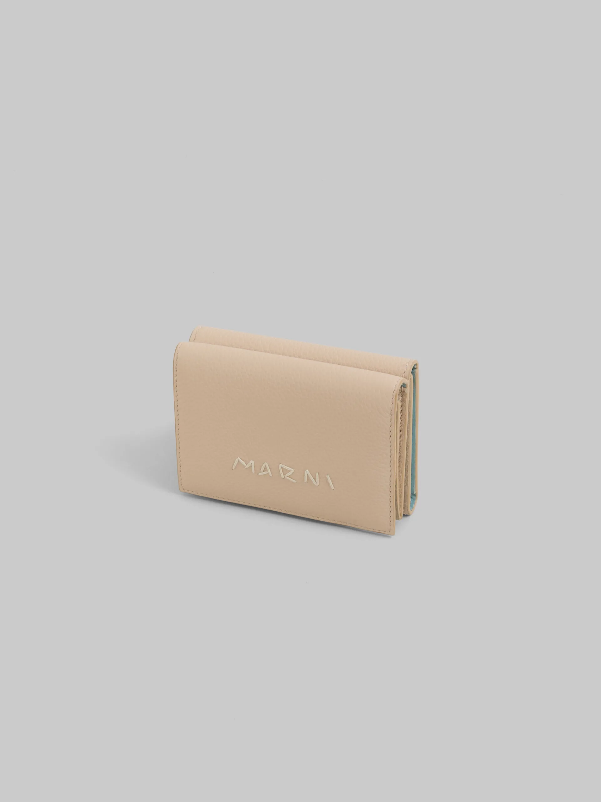Wallets & Small Leather Goods>Marni Beige Leather Trifold Wallet With Mending SOFTBEIGE
