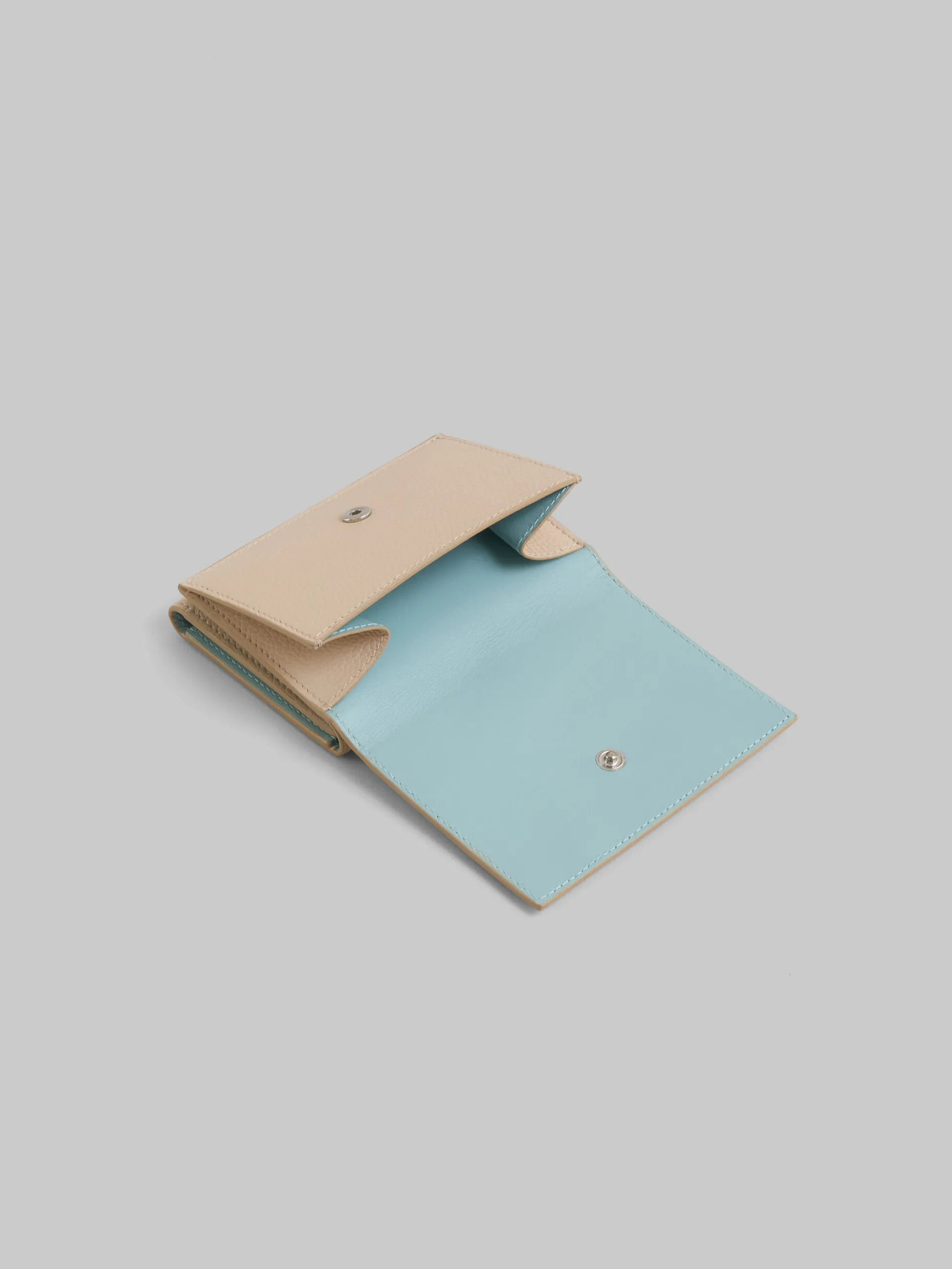 Wallets & Small Leather Goods>Marni Beige Leather Trifold Wallet With Mending SOFTBEIGE
