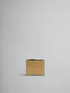 Wallets & Small Leather Goods>Marni Beige Leather Trunkaroo Card Case NOMAD/BEIGE