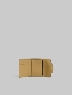 Wallets & Small Leather Goods>Marni Beige Leather Trunkaroo Trifold Wallet NOMAD/BEIGE
