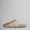 Fussbett Sabot | Pablo Sneakers>Marni Beige Long Hair Calfskin Fussbett Sabot SOFTBEIGE