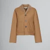 Coats & Jackets>Marni Beige Reversible Shearling Jacket WHEAT