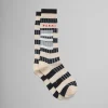 Socks>Marni Beige Ribbed Cotton Socks With Contrast Stripes GLASS