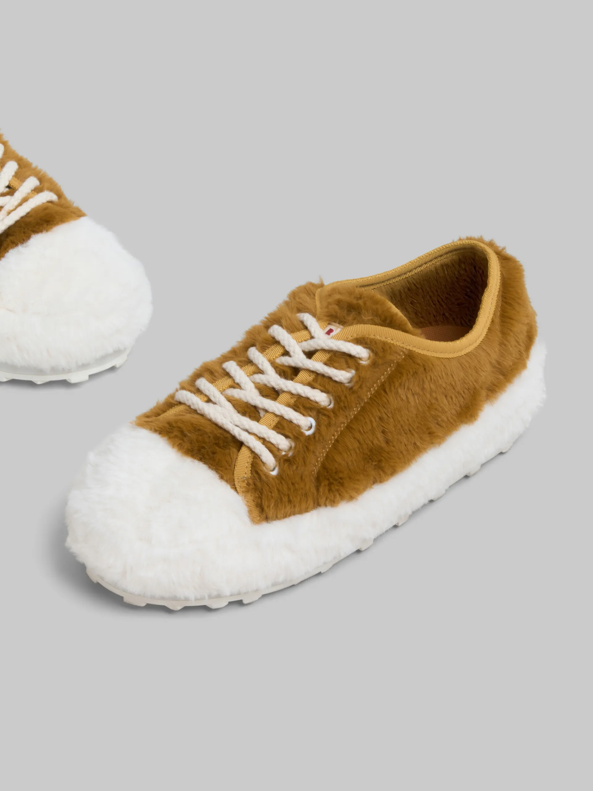 Sneakers>Marni Beige Teddy Tennis Sneaker WHITE/BEIGE