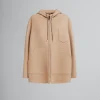 Coats & Jackets>Marni Beige Wool-cashmere Parka With Mending LIGHTCAMEL