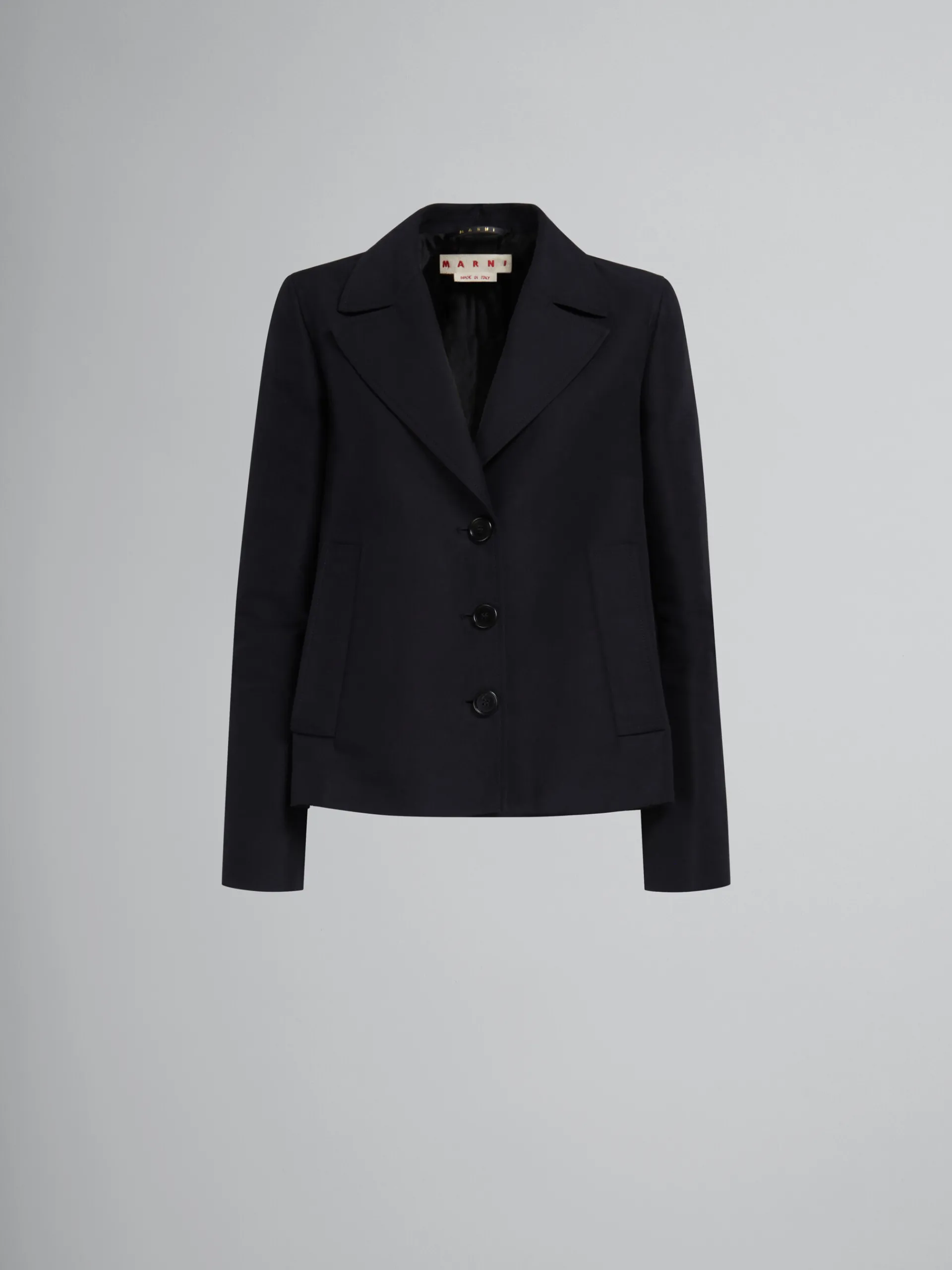 Coats & Jackets>Marni A-line Cady Jacket With Back Pleat BLACK