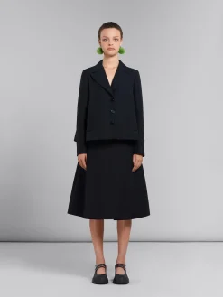 Coats & Jackets>Marni A-line Cady Jacket With Back Pleat BLACK