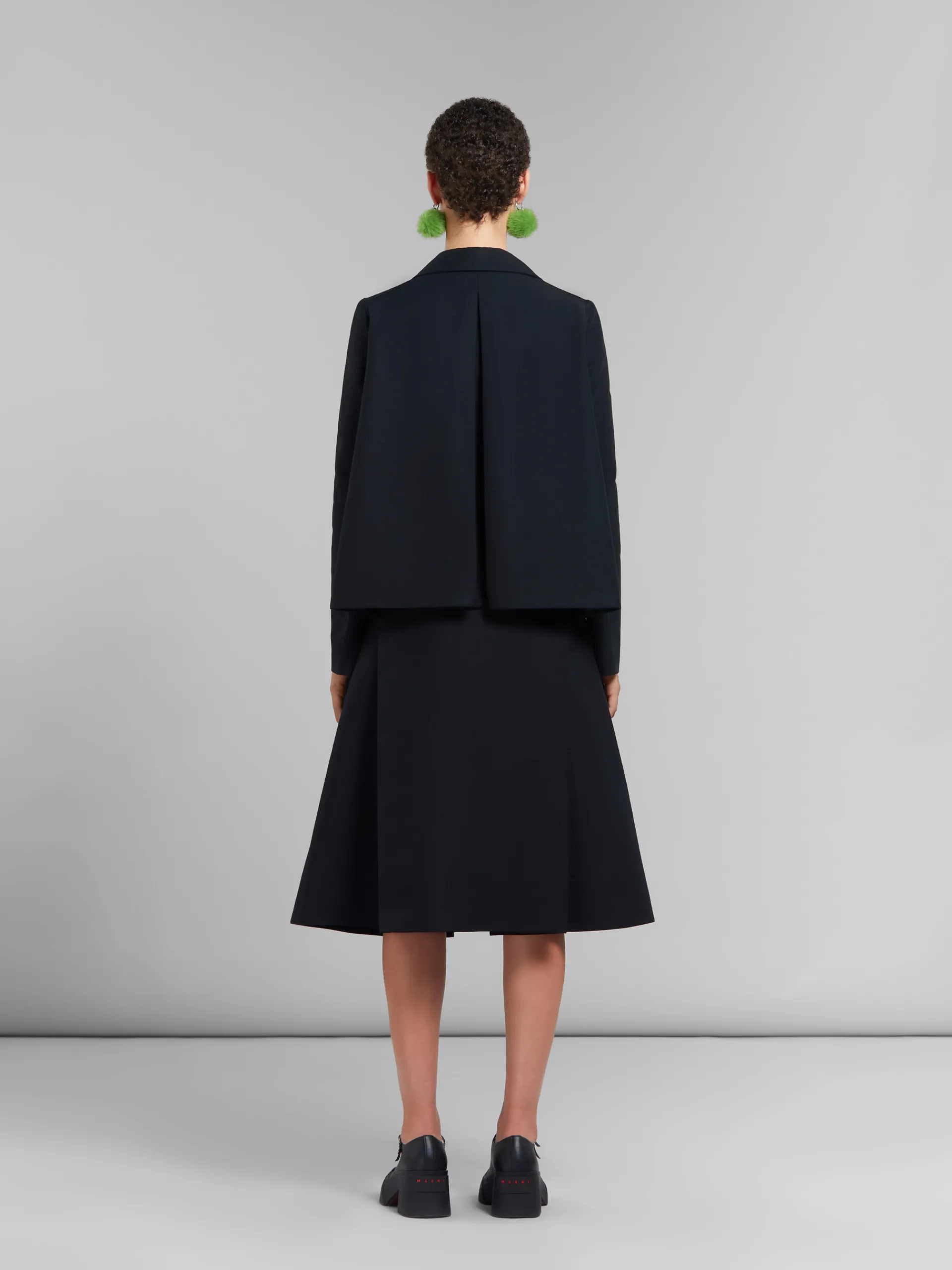 Coats & Jackets>Marni A-line Cady Jacket With Back Pleat BLACK
