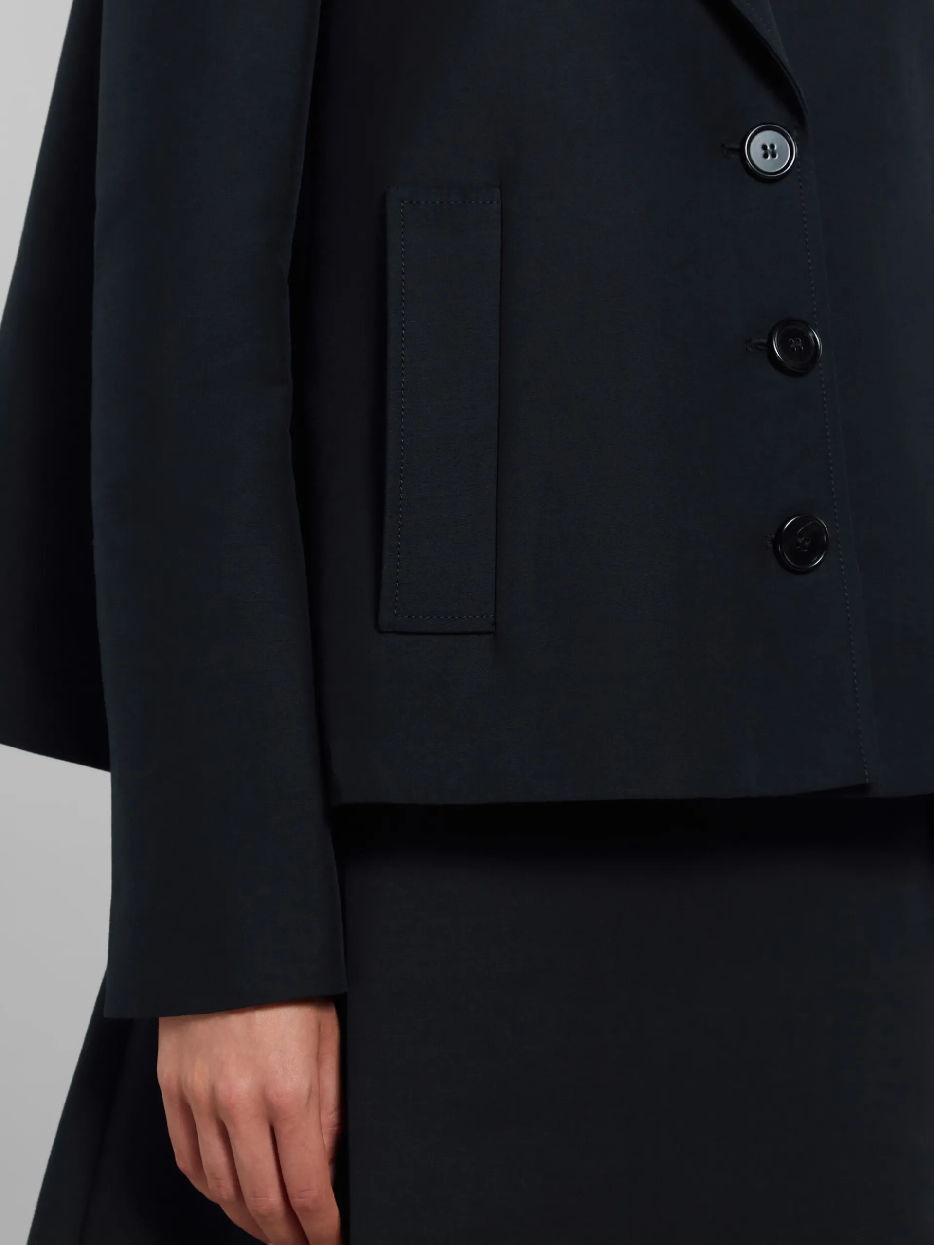 Coats & Jackets>Marni A-line Cady Jacket With Back Pleat BLACK