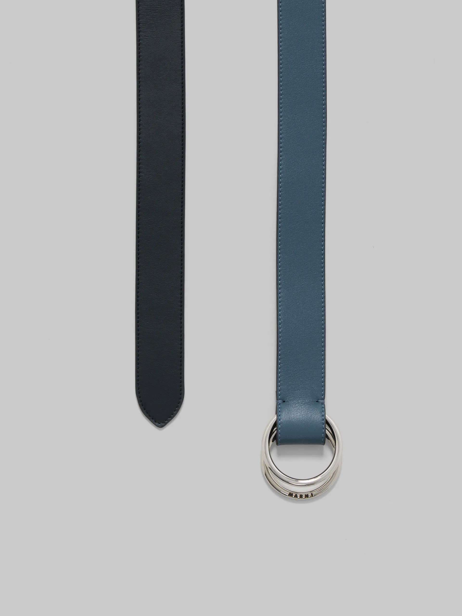 Other Accessories>Marni Black And Blue Leather Belt With Ring Buckle OPAL/BLACK