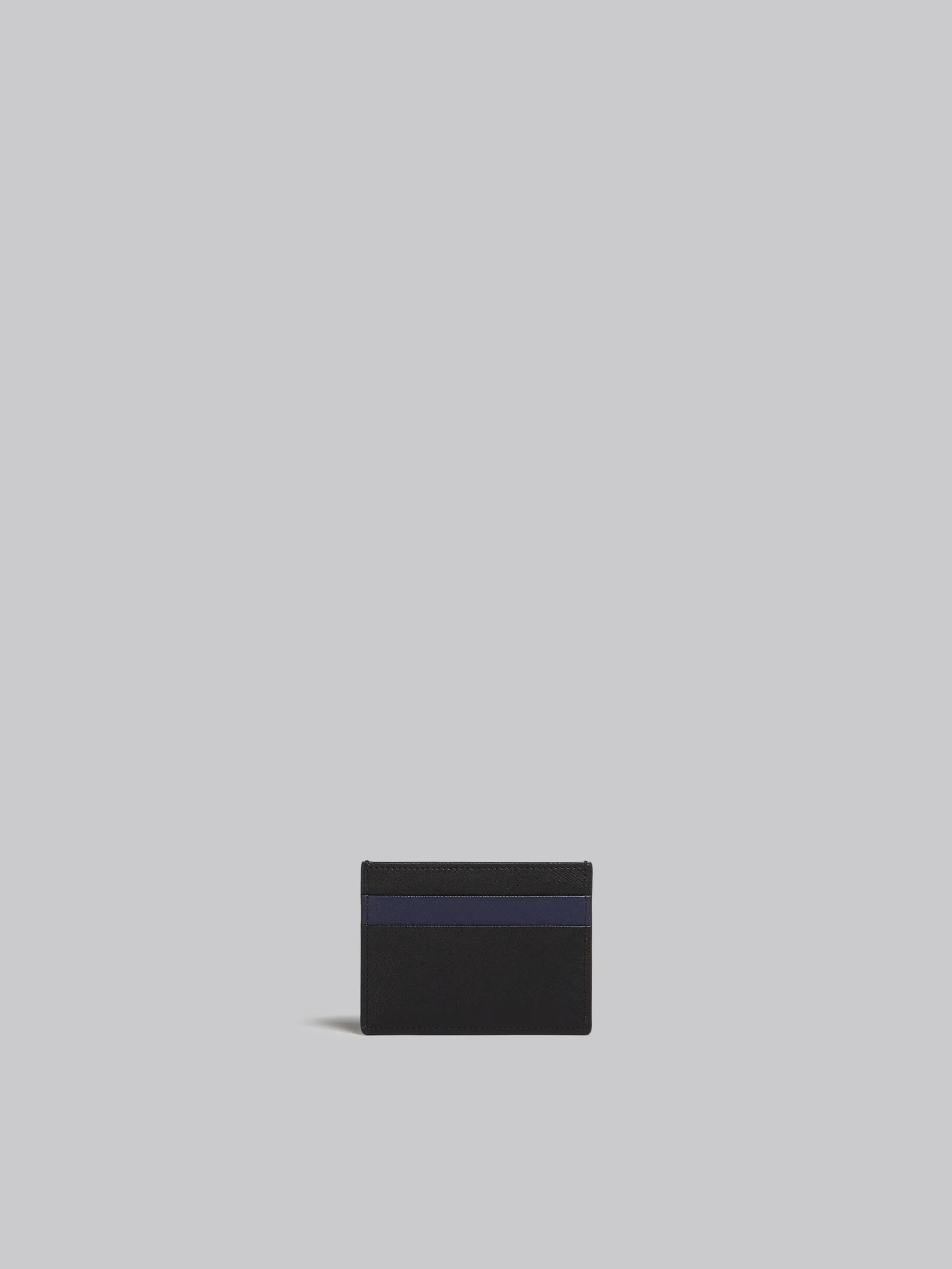 Wallets & Small Leather Goods>Marni Black And Blue Saffiano Leather Card Case BLACK/BLUBLACK