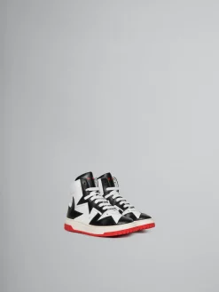 Kids>Marni Black And White Leather High Top Sneaker WHITE/BLACK