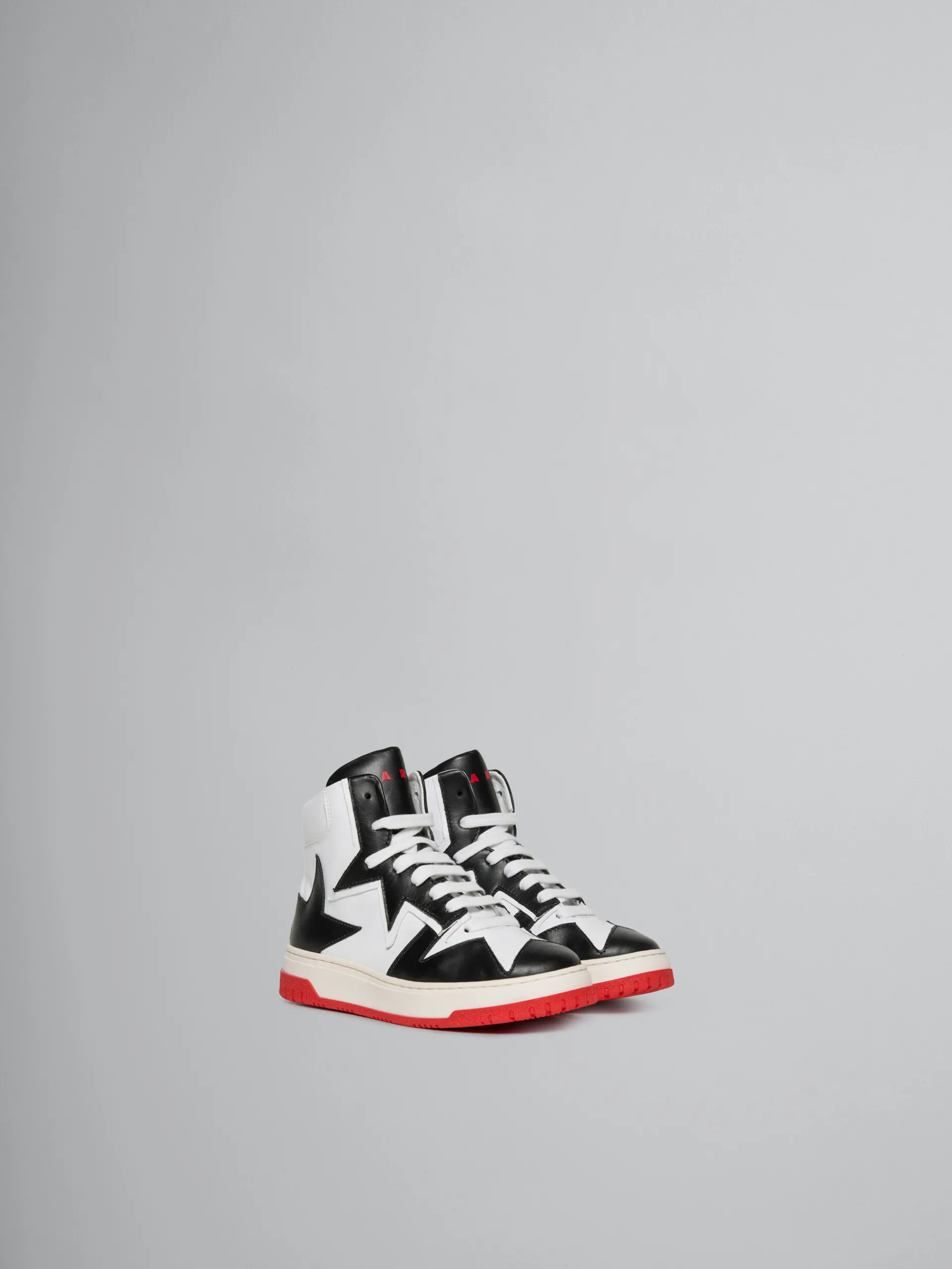 Kids>Marni Black And White Leather High Top Sneaker WHITE/BLACK