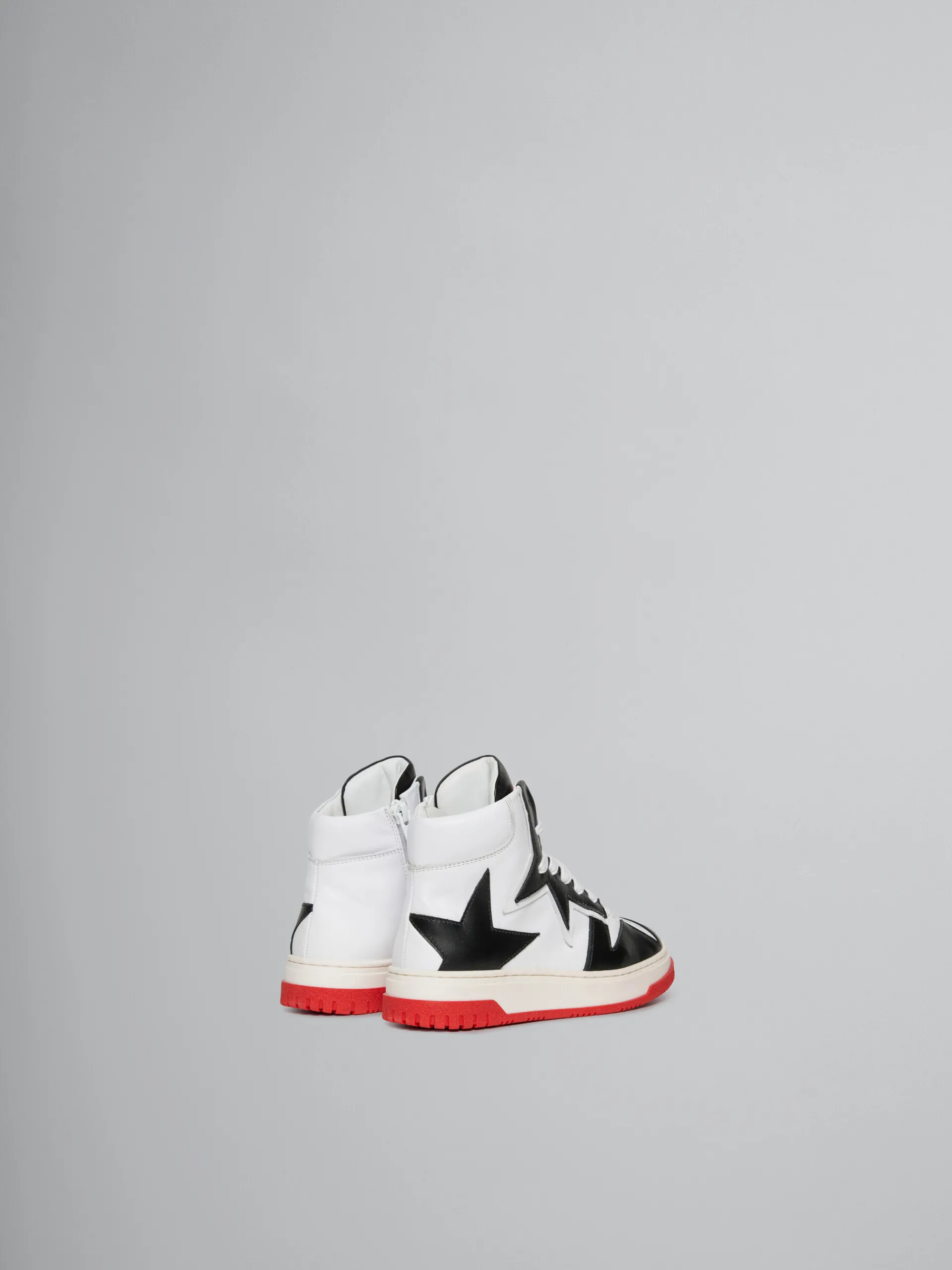 Kids>Marni Black And White Leather High Top Sneaker WHITE/BLACK