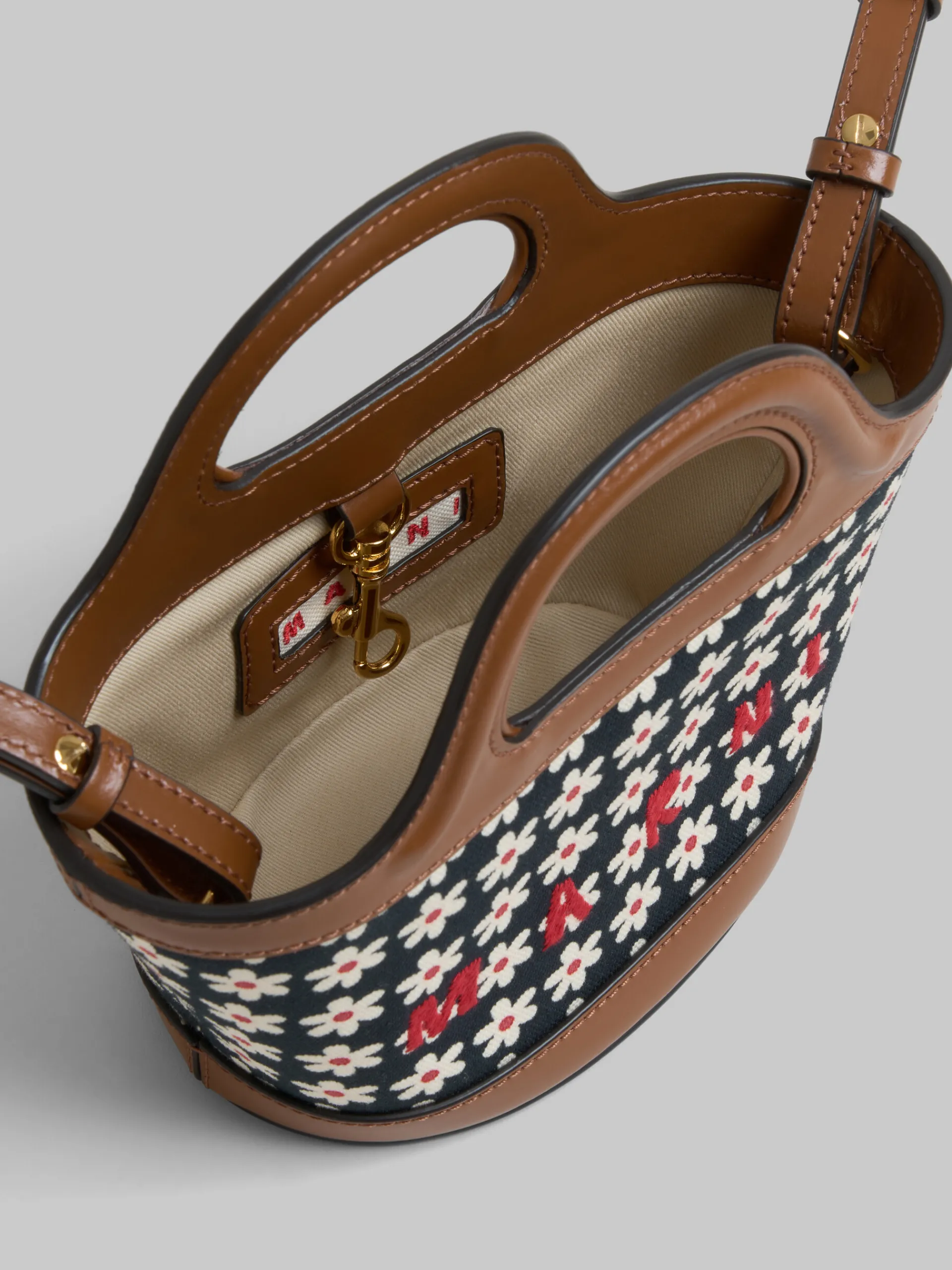 Handbags | Tropicalia Bag>Marni Black Canvas Tropicalia Micro Bag With Daisy Print RED/WHITE/BLACK