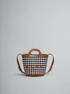 Shoulder Bags | Tropicalia Bag>Marni Black Canvas Tropicalia Small Bucket Bag With Daisy Print RED/WHITE/BLACK
