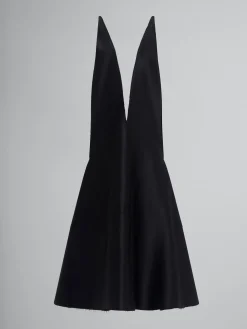 Dresses>Marni Duchesse V-neck Dress BLACK