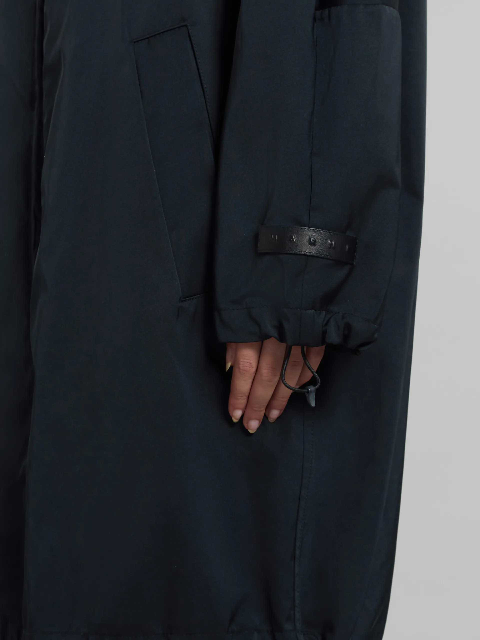 Coats & Jackets>Marni Gathered Taffeta Parka BLACK