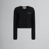 Knitwear>Marni Half-and-half Viscose Cardigan BLACK
