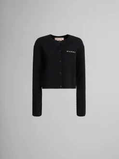 Knitwear>Marni Half-and-half Viscose Cardigan BLACK