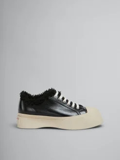 Sneakers | Pablo>Marni Leather And Shearling Pablo Sneaker BLACK