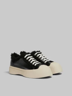 Sneakers | Pablo>Marni Leather And Shearling Pablo Sneaker BLACK