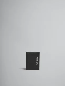 Wallets & Small Leather Goods>Marni Leather Bifold Wallet With Mending BLACK