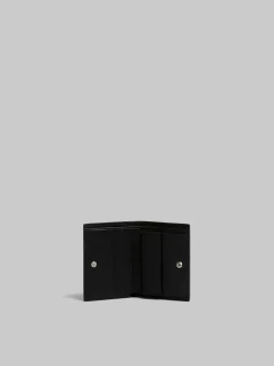 Wallets & Small Leather Goods>Marni Leather Bifold Wallet With Mending BLACK