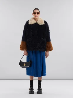 Shoulder Bags>Marni Leather Butterfly Medium Hobo Bag BLACK