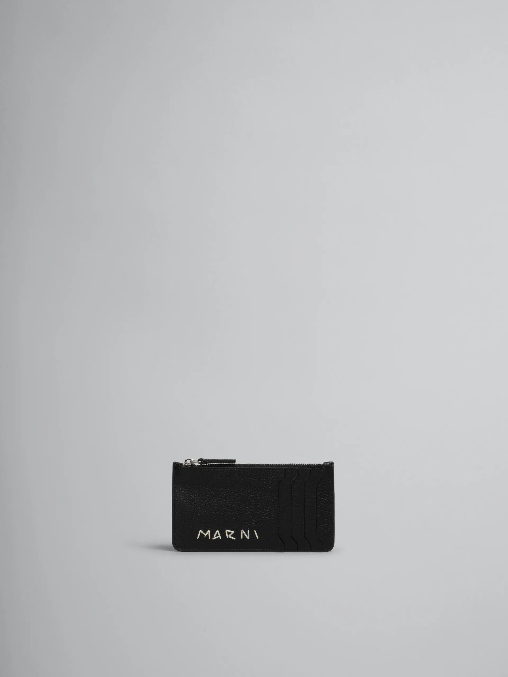 Wallets & Small Leather Goods>Marni Leather Card Case With Mending BLACK