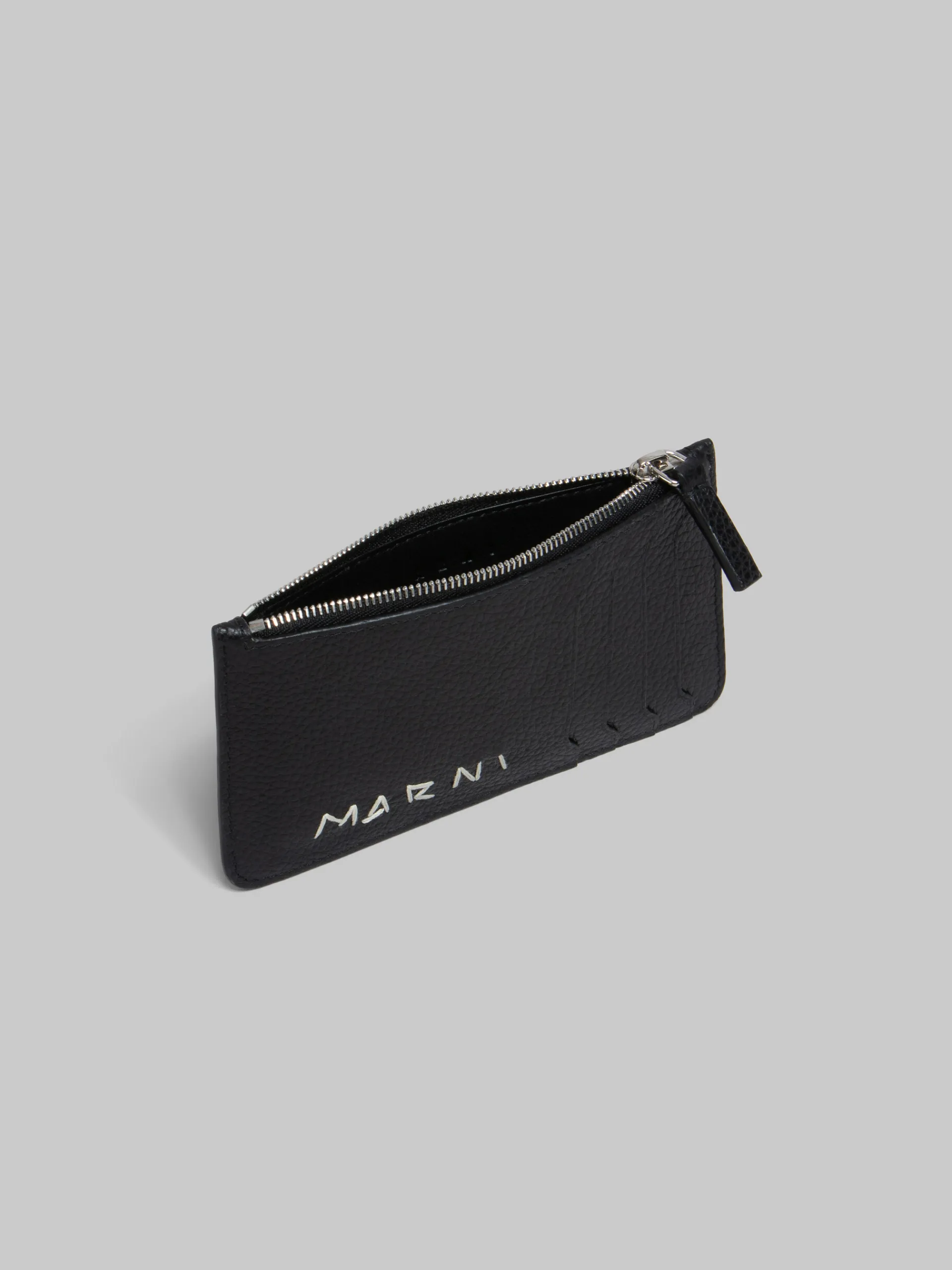 Wallets & Small Leather Goods>Marni Leather Card Case With Mending BLACK