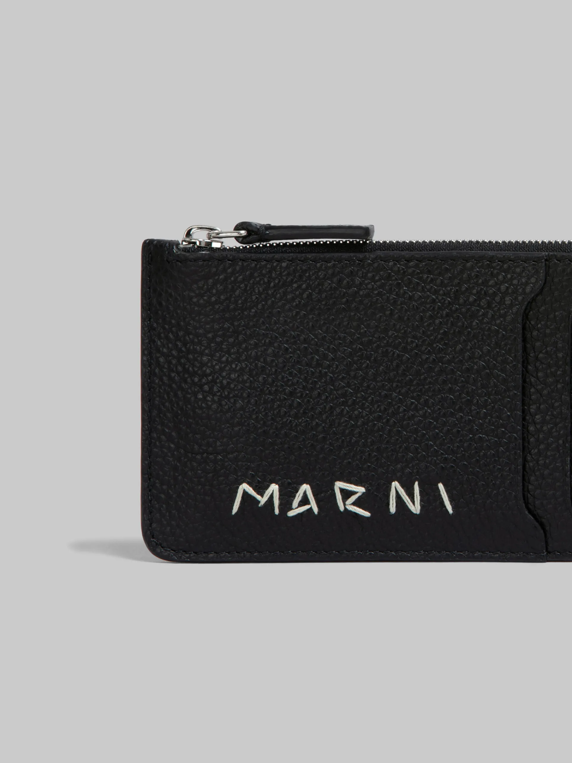 Wallets & Small Leather Goods>Marni Leather Card Case With Mending BLACK