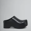 Flats>Marni Leather Chunky Clog Sabot BLACK