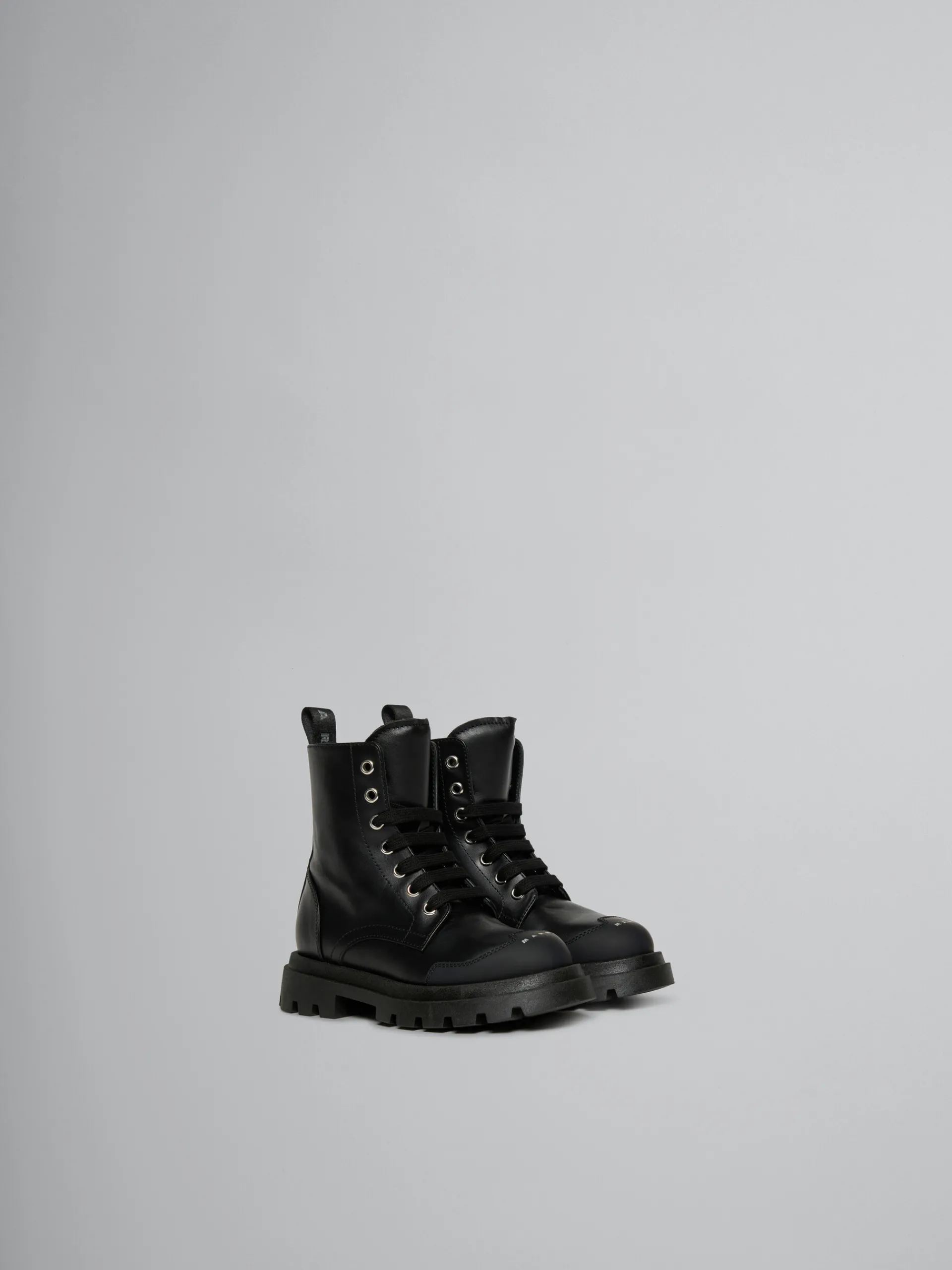 Kids>Marni Leather Combat Boot BLACK