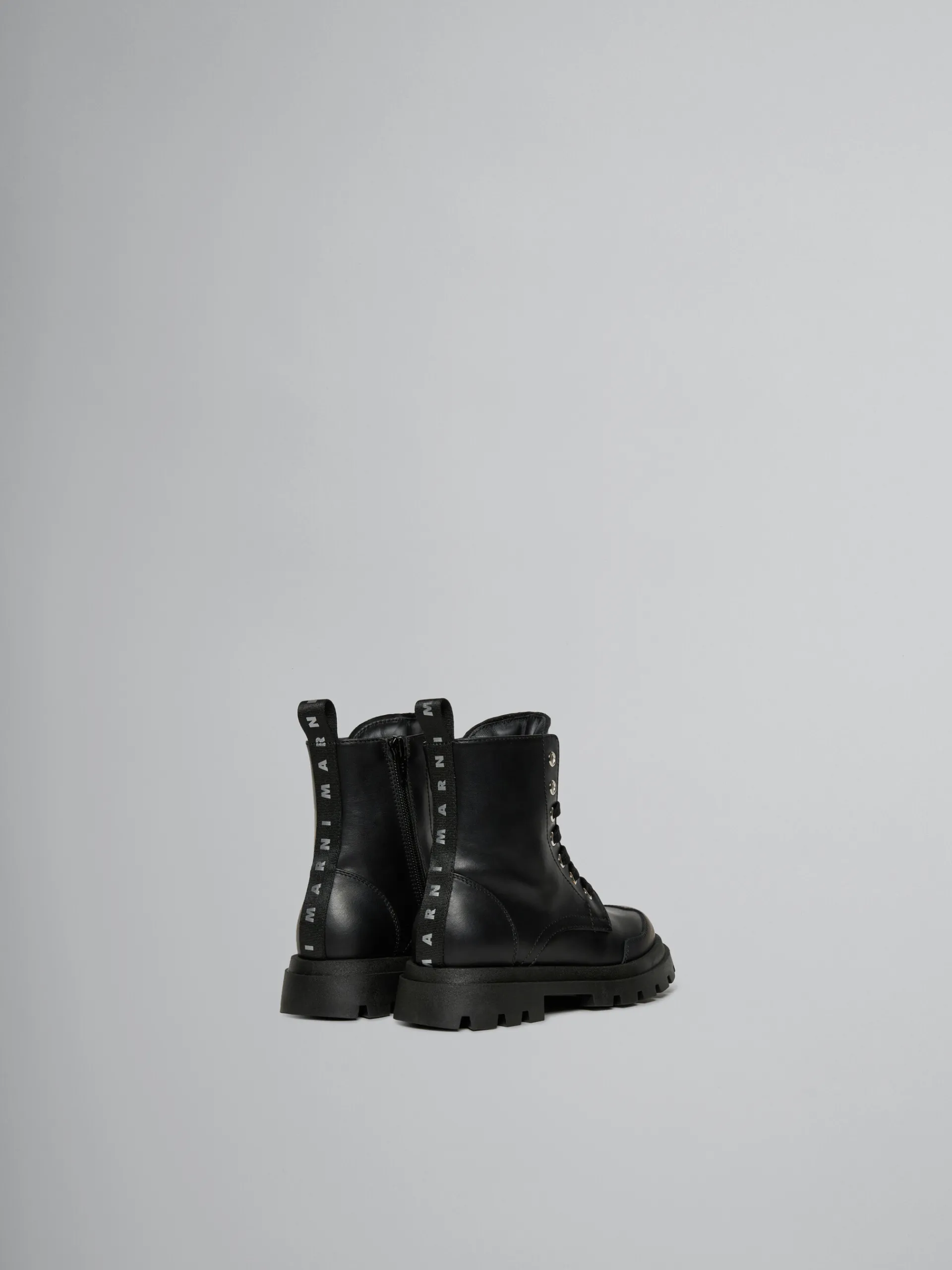 Kids>Marni Leather Combat Boot BLACK