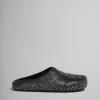 Fussbett Sabot>Marni Leather Fussbett Sabot With Rhinestones BLACK