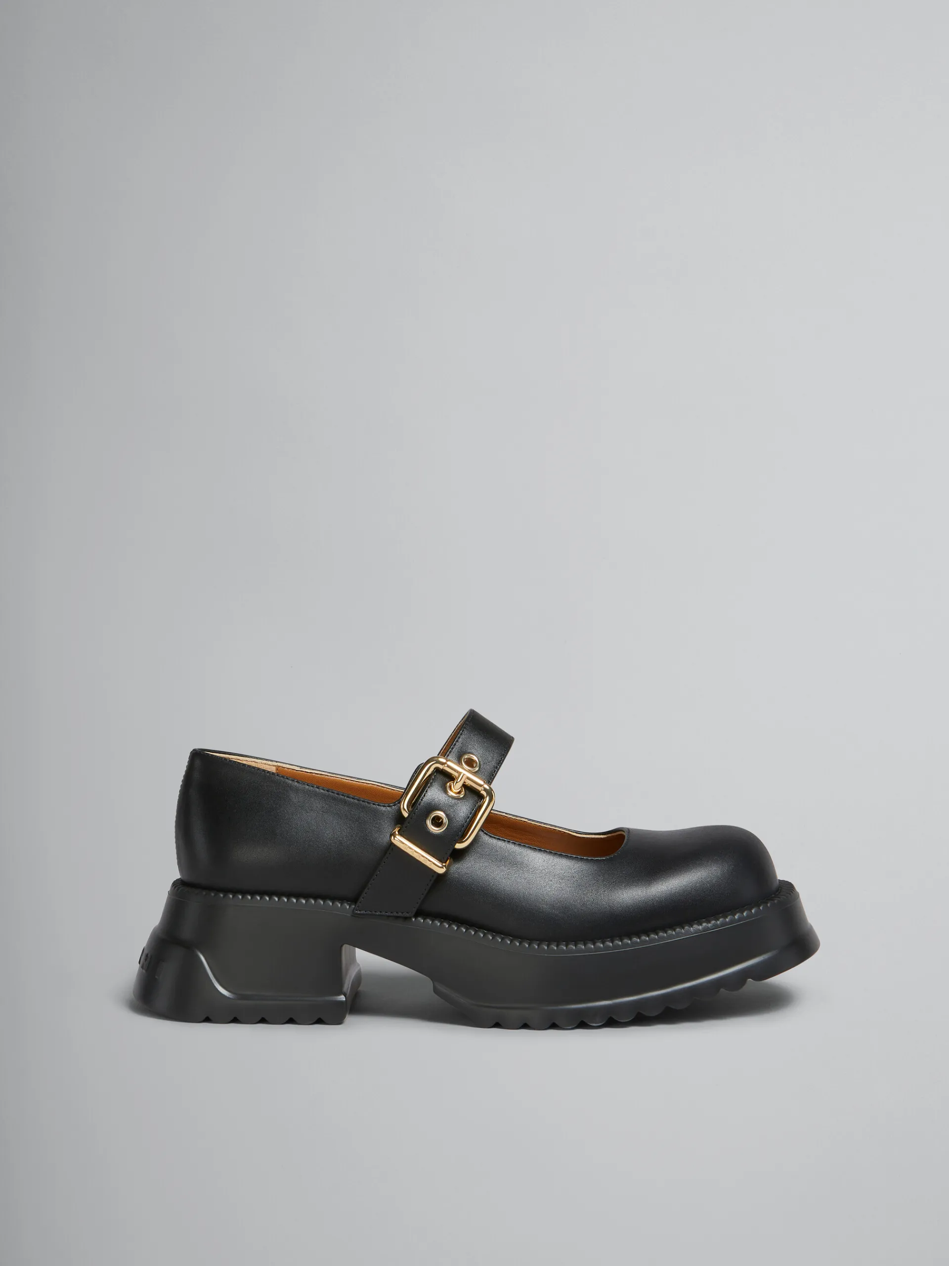 Heels | Sneakers>Marni Leather Mary Jane With Platform Sole BLACK