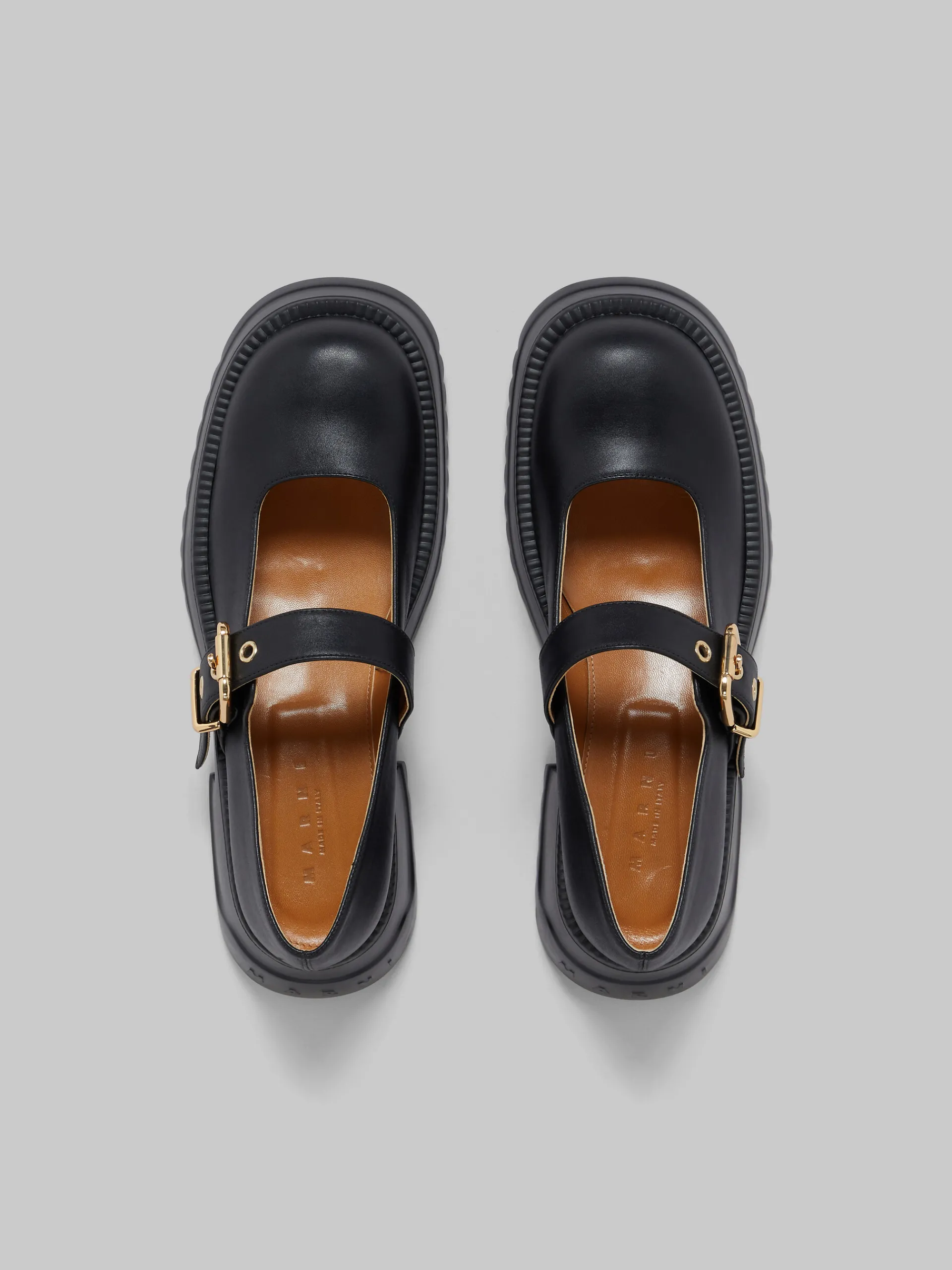 Heels | Sneakers>Marni Leather Mary Jane With Platform Sole BLACK