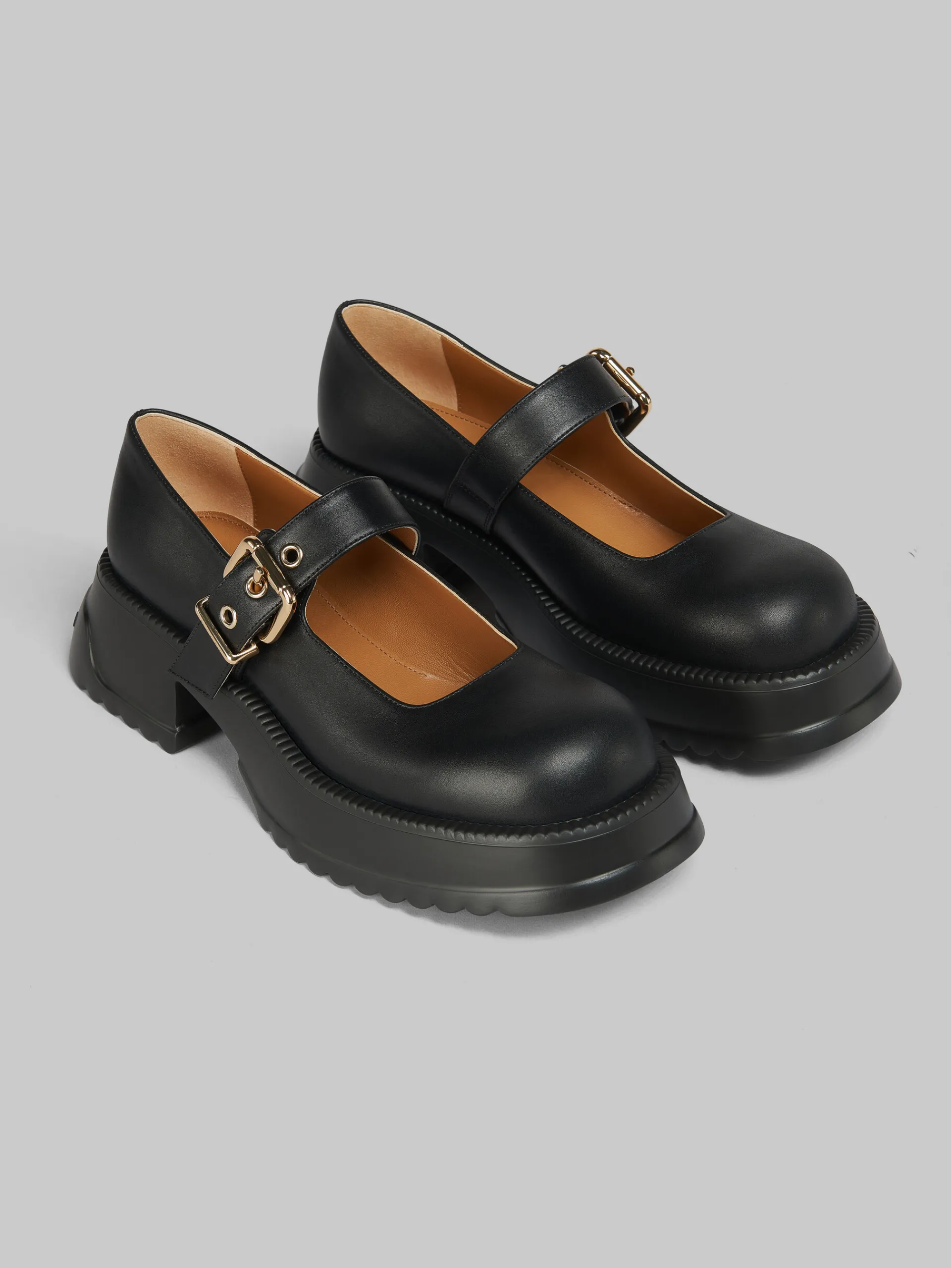 Heels | Sneakers>Marni Leather Mary Jane With Platform Sole BLACK
