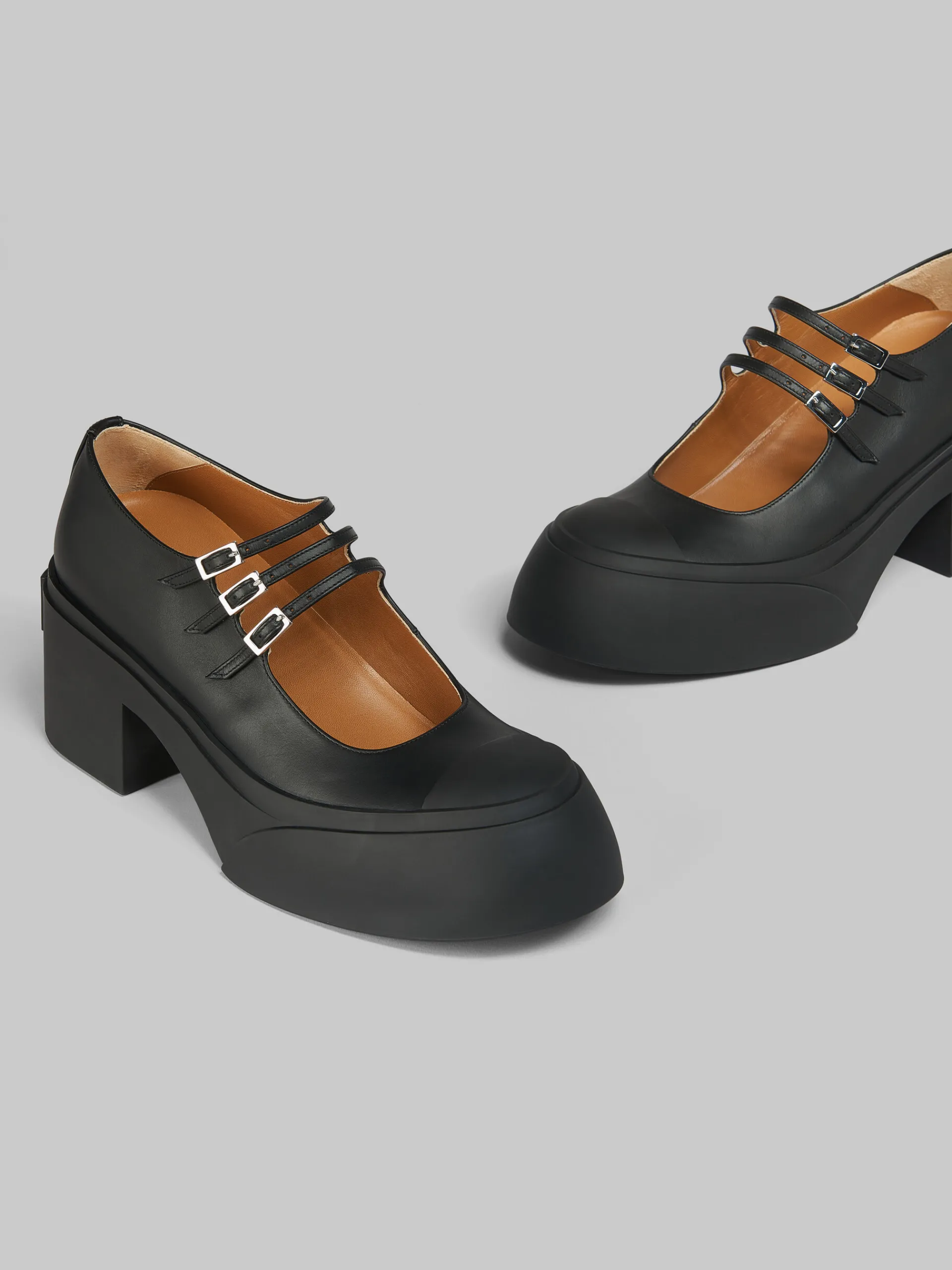Heels | Sneakers>Marni Leather Pablo Triple-buckle Mary Jane Shoe BLACK