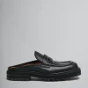 Lace Up & Loafers>Marni Leather Piercing 2.0 Chunky Sabot Loafer BLACK